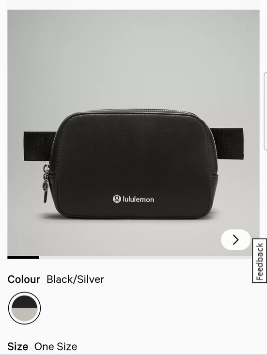 lululemon athletica Handbags - lululemon Black Belt Bag with Silver Accents In Vegan Leather